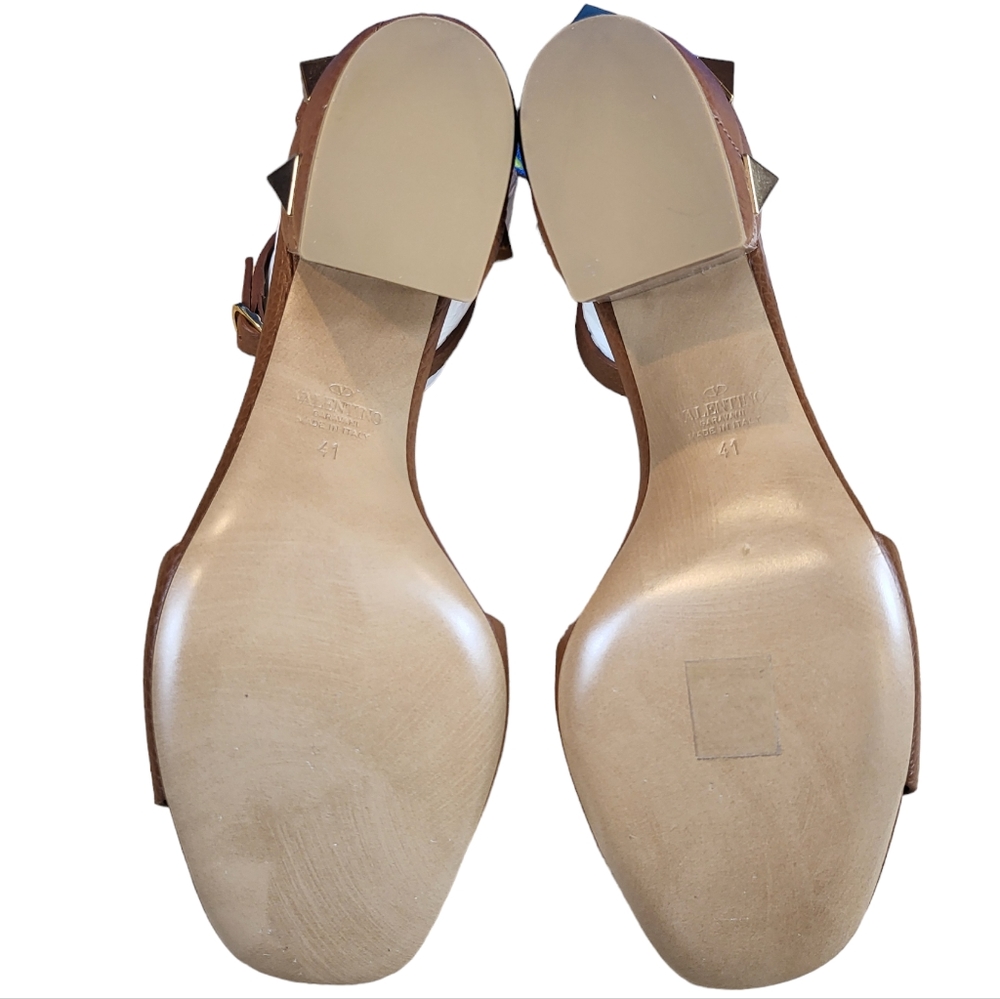 Valentino Garavani Block Heel Sandals Tan 41 - Picture 6 of 7